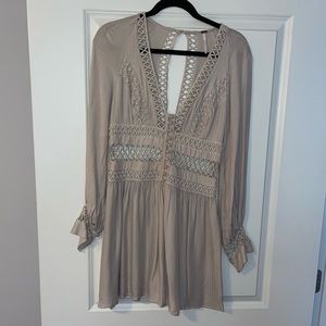 Free people lace button taupe dress never worn